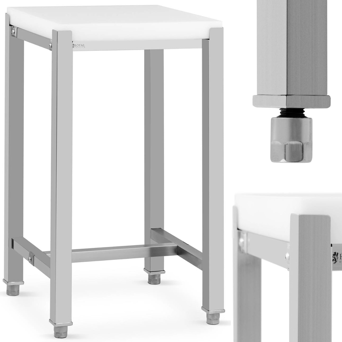 Royal Catering Butchering block made of polyethylene on a steel base, 40 x 40 x 80 cm – image 10