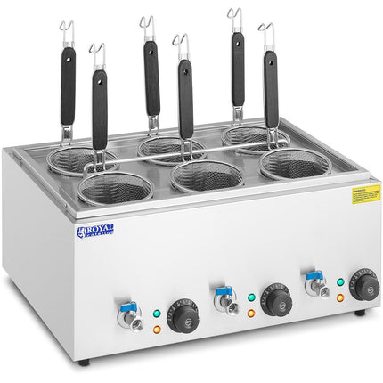 Royal Catering Pasta cooking water heater with taps 6 baskets 3 x 6,5 l 3000 W – image 2