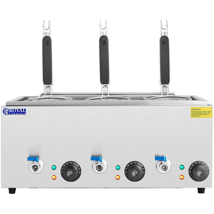 Royal Catering Pasta cooking water heater with taps 6 baskets 3 x 6,5 l 3000 W – image 6