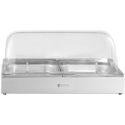 Royal Catering Breakfast buffet display cabinet with rolltop cover 2x GN 1/2 2x 4 l – image 5