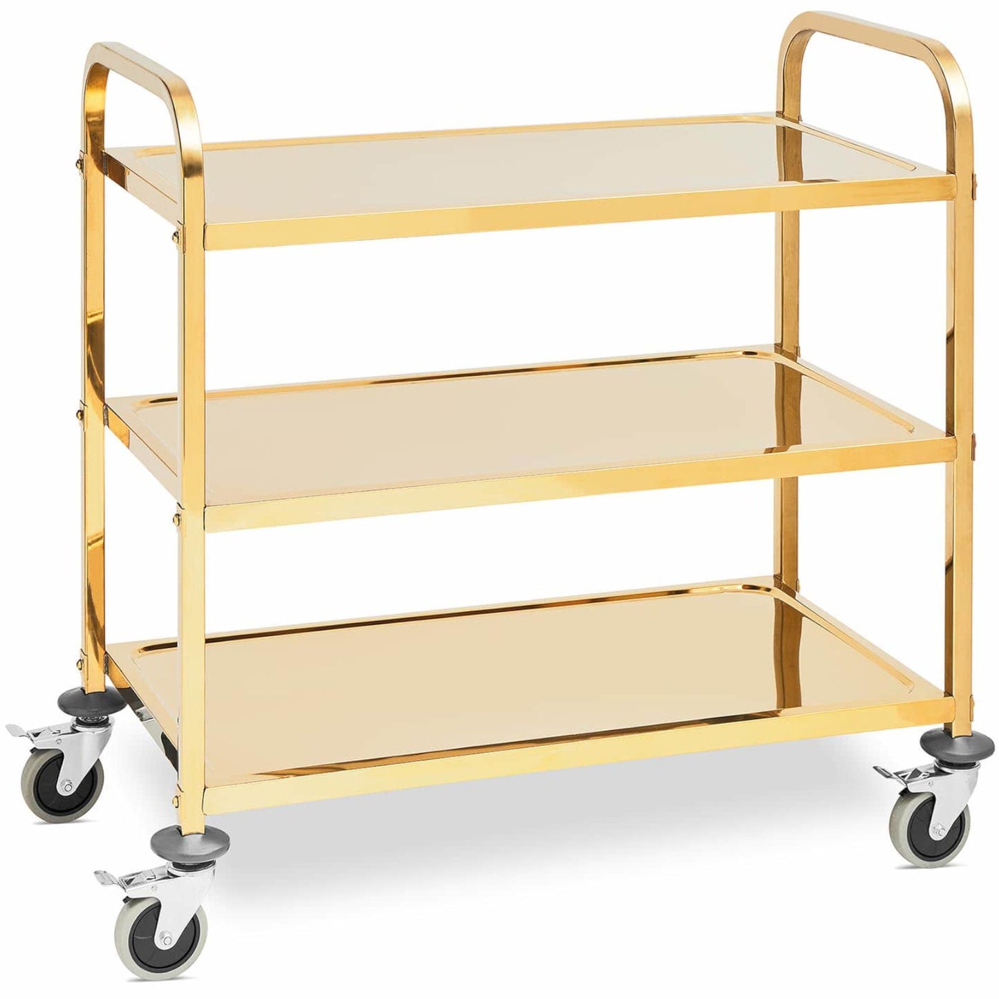 Royal Catering Catering waiter's serving trolley 3 shelves 89.5 x 49.5 cm up to 240 kg - gold
