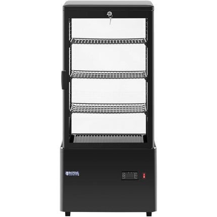 Royal Catering Refrigerated display cabinet, glass, 4 levels, 78 l - black – image 6