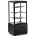 Royal Catering Refrigerated display cabinet, glass, 4 levels, 78 l - black