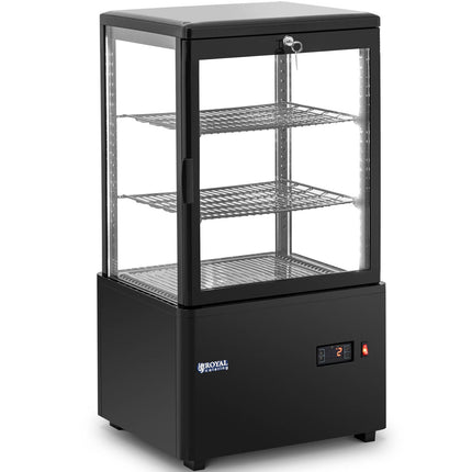 Royal Catering Refrigerated display cabinet, glass, 4 levels, 78 l - black – image 7
