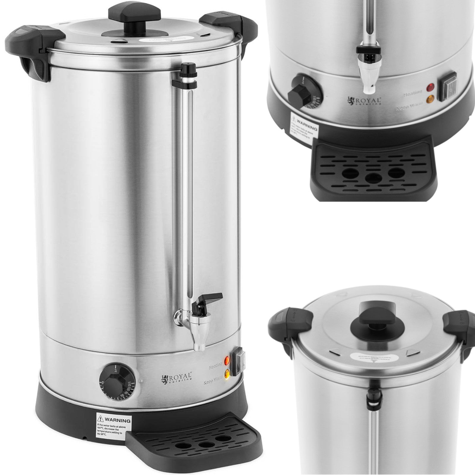 Royal Catering Water heater with double walls and drainer 6.1 L 1500 W silver – image 8