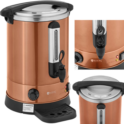 Royal Catering Water heater with double walls and drainer 13.5 L 2500 W orange