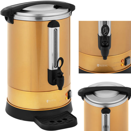 Royal Catering Tea maker with tap and drain tray 14 l 1500 W złodnych