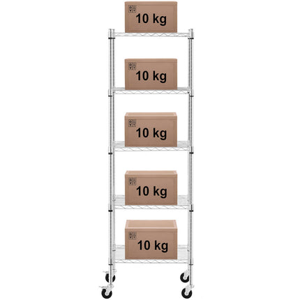 Royal Catering Storage rack for open-end wire castors 5 shelves up to 50 kg 60x45x186 cm – image 6