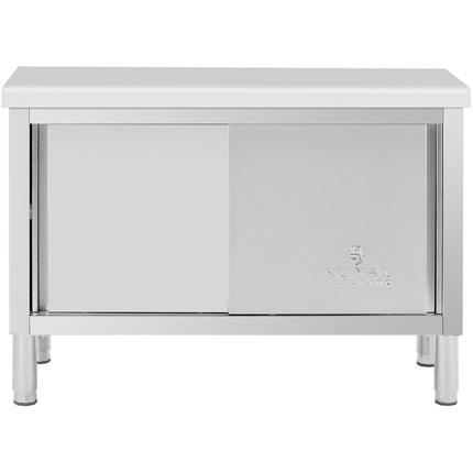 Royal Catering Dining table with sliding door cabinet STAL 120 x 50 cm up to 390 kg – image 7