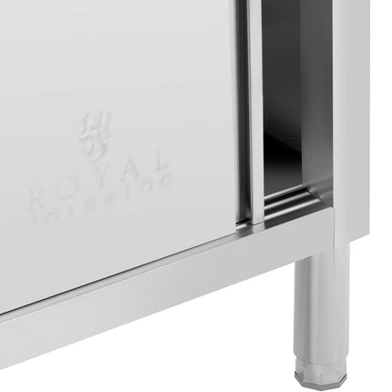 Royal Catering Dining table with sliding door cabinet STAL 120 x 50 cm up to 390 kg – image 8