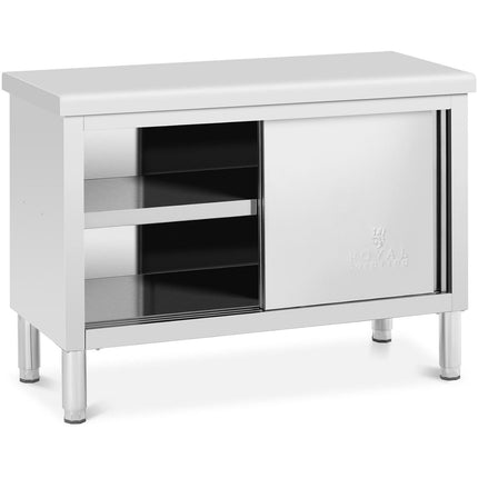 Royal Catering Dining table with sliding door cabinet STAL 120 x 50 cm up to 390 kg – image 10