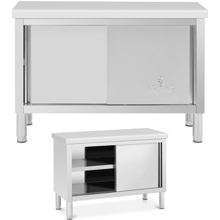 Royal Catering Dining table with sliding door cabinet STAL 120 x 50 cm up to 390 kg – image 6