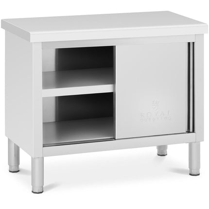 Royal Catering Dining table with sliding door cabinet STAL 120 x 50 cm up to 390 kg – image 15