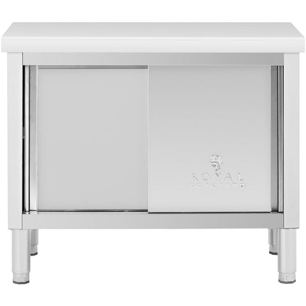 Royal Catering Dining table with sliding door cabinet STAL 120 x 50 cm up to 390 kg – image 17
