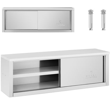 Royal Catering Catering wall cabinet with sliding doors STEEL 150 kg 150 x 40 x 50 cm