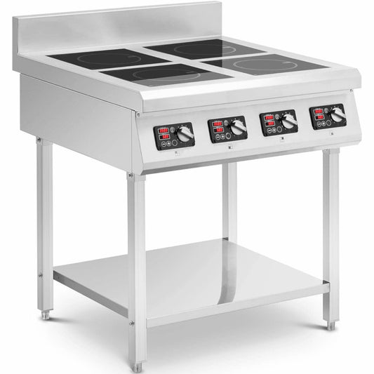 Royal Catering Induction kitchen 4 burner with open base 400 V 4 x 3500 W