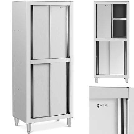 Royal Catering Storage cabinet stainless steel door swivel 120 kg 80 x 50 x 180 cm