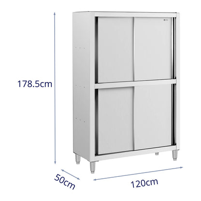Royal Catering Stainless steel catering storage cabinet with sliding doors 120 kg 120 x 50 x 180 cm – image 6