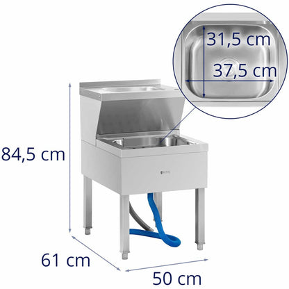 Royal Catering Mop cleaning sink with washbasin 61 x 50 x 84.5 cm – image 7