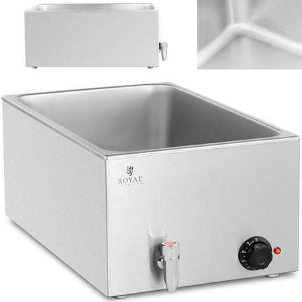 Royal Catering Bain-marie electric heater with tap for GN 1/1 600 W containers