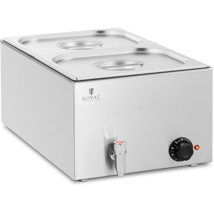 Royal Catering Bain marie electric heater with tap 2 x GN 1/2 600 W – image 2