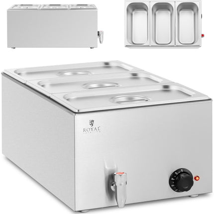 Royal Catering Bain marie electric heater with tap 2 x GN 1/2 600 W – image 7