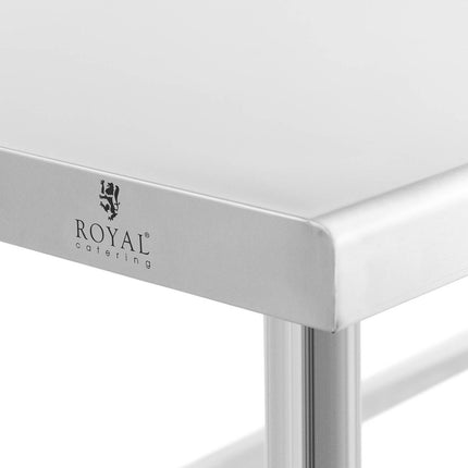 Royal Catering Worktop table steel stainless wall with a 200x70cm Rank – image 9