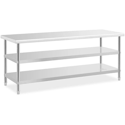 Royal Catering Kitchen table with 2 shelves, stainless steel, 200 x 70 cm – image 2