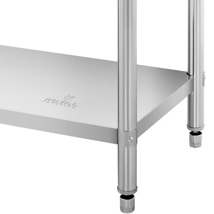 Royal Catering Worktop table stainless steel with 2 shelves 150x70cm – image 9