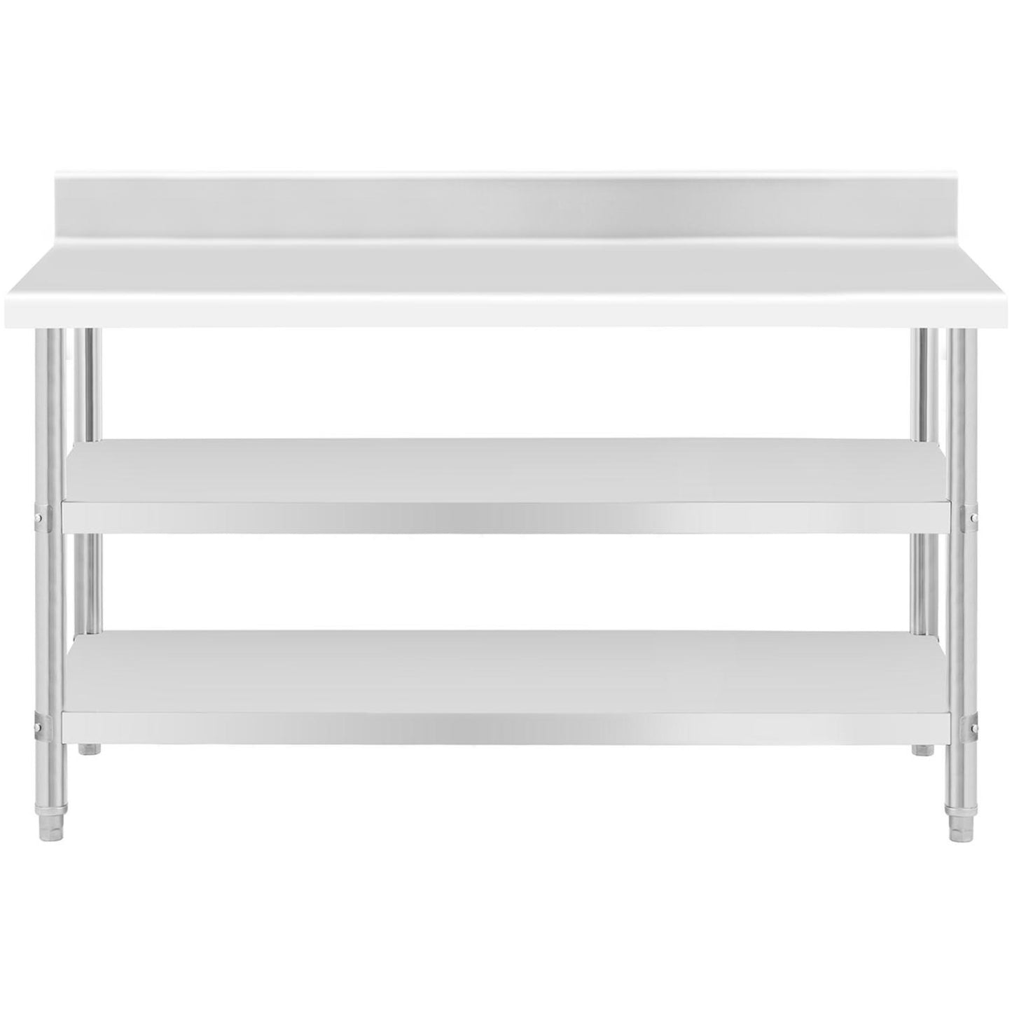 Royal Catering Table, stainless steel, wall-mounted worktop with edge, 2 shelves, 150x70cm – image 5