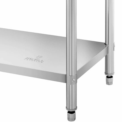 Royal Catering Table, stainless steel, wall-mounted worktop with edge, 2 shelves, 100 x 60 cm – image 4