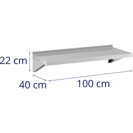 Royal Catering Wall-hung kitchen shelf made of steel, up to 80 kg, 100 x 40 cm – image 7