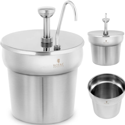 Royal Catering Ketchup sauce dispenser with pump, steel, 6.6 l