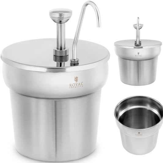 Royal Catering Ketchup sauce dispenser with pump, steel, 6.6 l