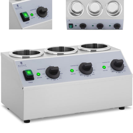 Royal Catering Bottle warmer for hot sauces 3x 1L 40-90C 550W