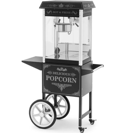Royal Catering Professional popcorn machine on a trolley with RETRO lighting, 88 l, 1600 W, black – image 2