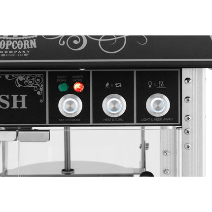 Royal Catering Professional popcorn machine on a trolley with RETRO lighting, 88 l, 1600 W, black – image 3