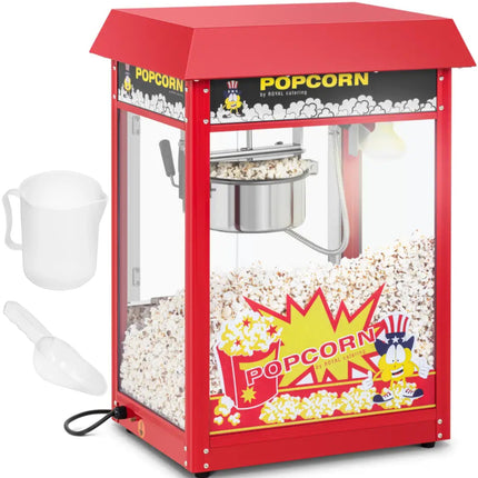 Royal Catering Retro popcorn popping machine TEFLON 1600 W 5-6 kg/h - red