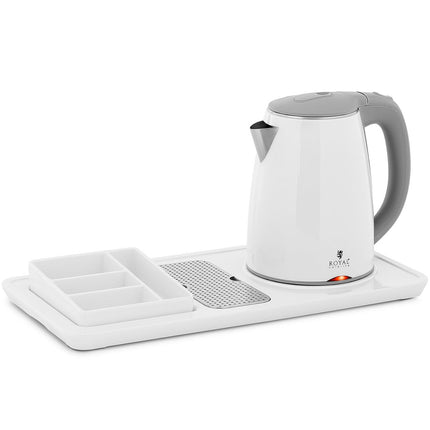 Royal Catering Hotel welcome kit Electric kettle with tray 1.2 l 1800 W white – image 2
