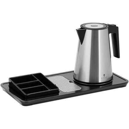 Royal Catering Hotel welcome kettle with tray 1,2 l 1800 W silver – image 2