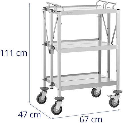 Royal Catering Folding catering waiter trolley, stainless steel, 3 shelves, up to 90kg – image 7