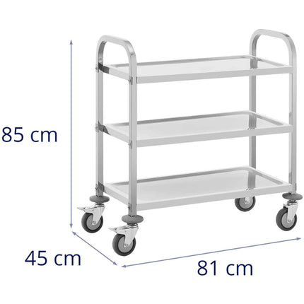 Royal Catering Catering waiter trolley for serving, 3 shelves, 69 x 34 cm, up to 81 kg – image 5