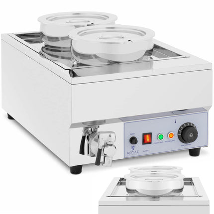 Royal Catering Bemar electric heater station for fondue soup chocolate 1500 W 2 x 7 l