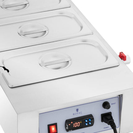 Royal Catering Chocolate hot water heater for sauces electric watering 3 x 3.2 l 1500 W – image 5
