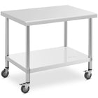 Royal Catering Metal table catering with wheels with shelf STAL 70 x 100 cm