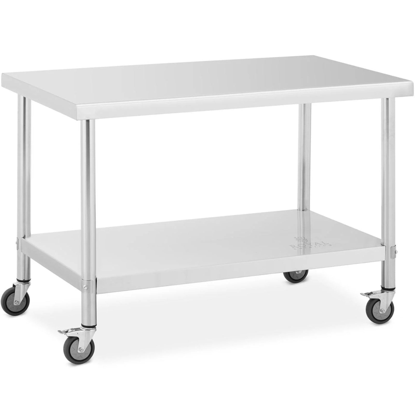Royal Catering Metal catering table on wheels with a shelf, STEEL, 60 x 120 cm – image 6