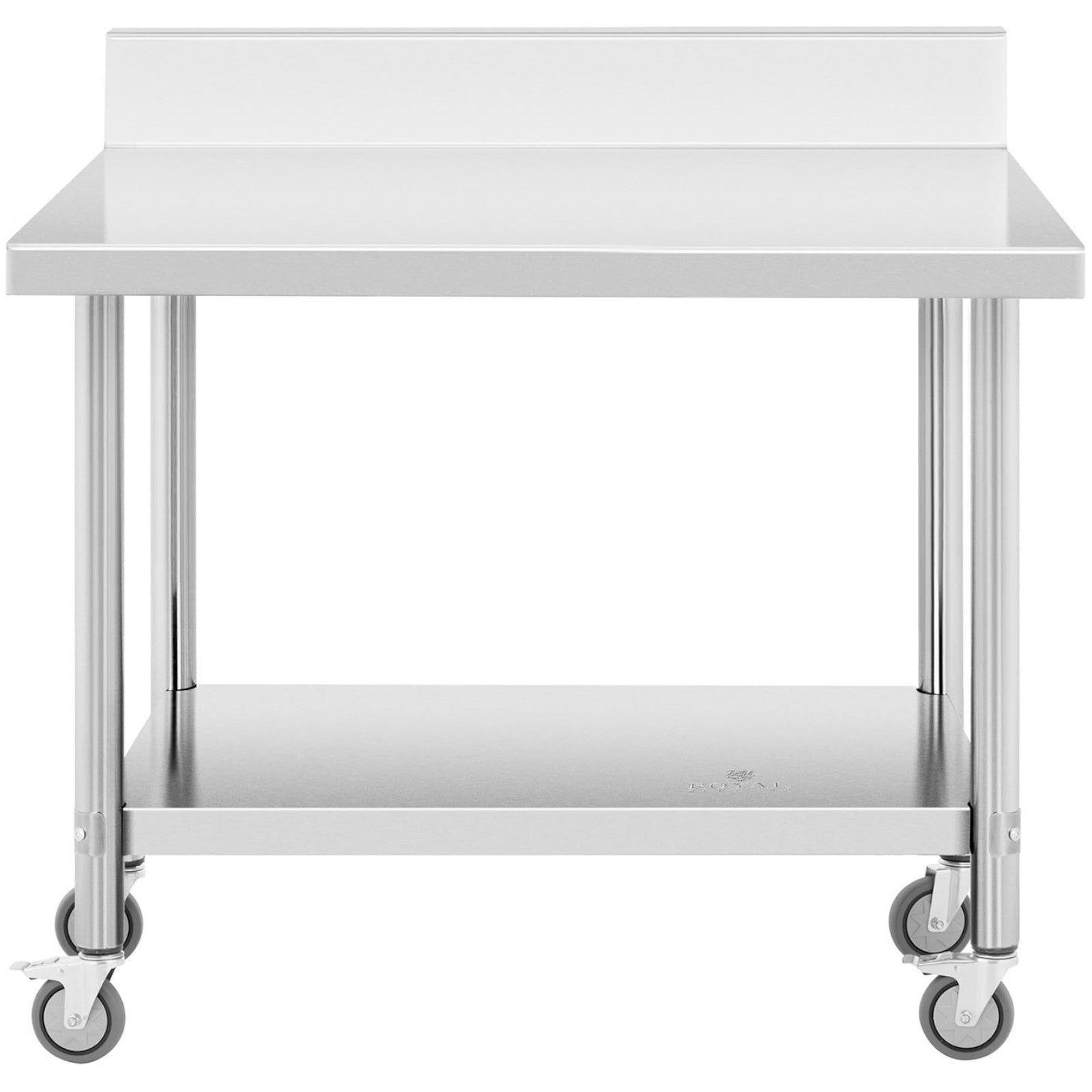 Royal Catering Table, wall-mounted worktop with edge, on wheels, 1 shelf, 100 x 60 cm, up to 155 kg – image 2