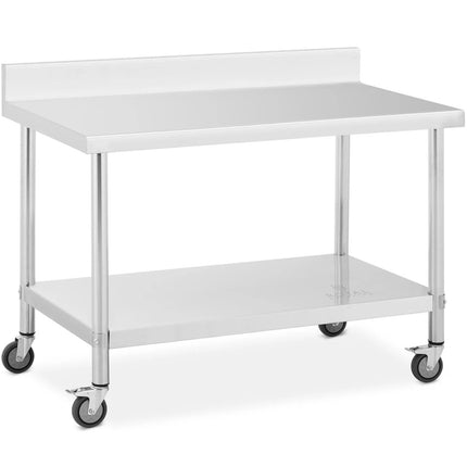 Royal Catering Metal table catering with wheels and a top STAL 70 x 120 cm