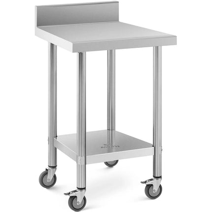 Royal Catering Table worktop on wheels with edge, 2 levels, 60 x 60 cm, STEEL, up to 120 kg – image 2