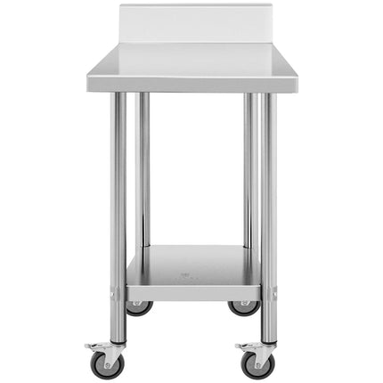 Royal Catering Table worktop on wheels with edge, 2 levels, 60 x 60 cm, STEEL, up to 120 kg – image 6